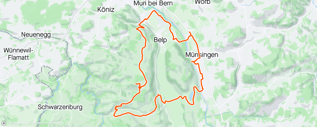 Mapa da atividade, Gerzensee - Rüeggisberg - Bütschelegg ☕🧁