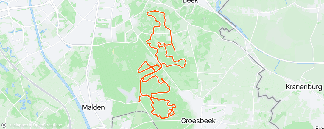 Карта физической активности (Nijmegen en Groesbeek met Marlon)