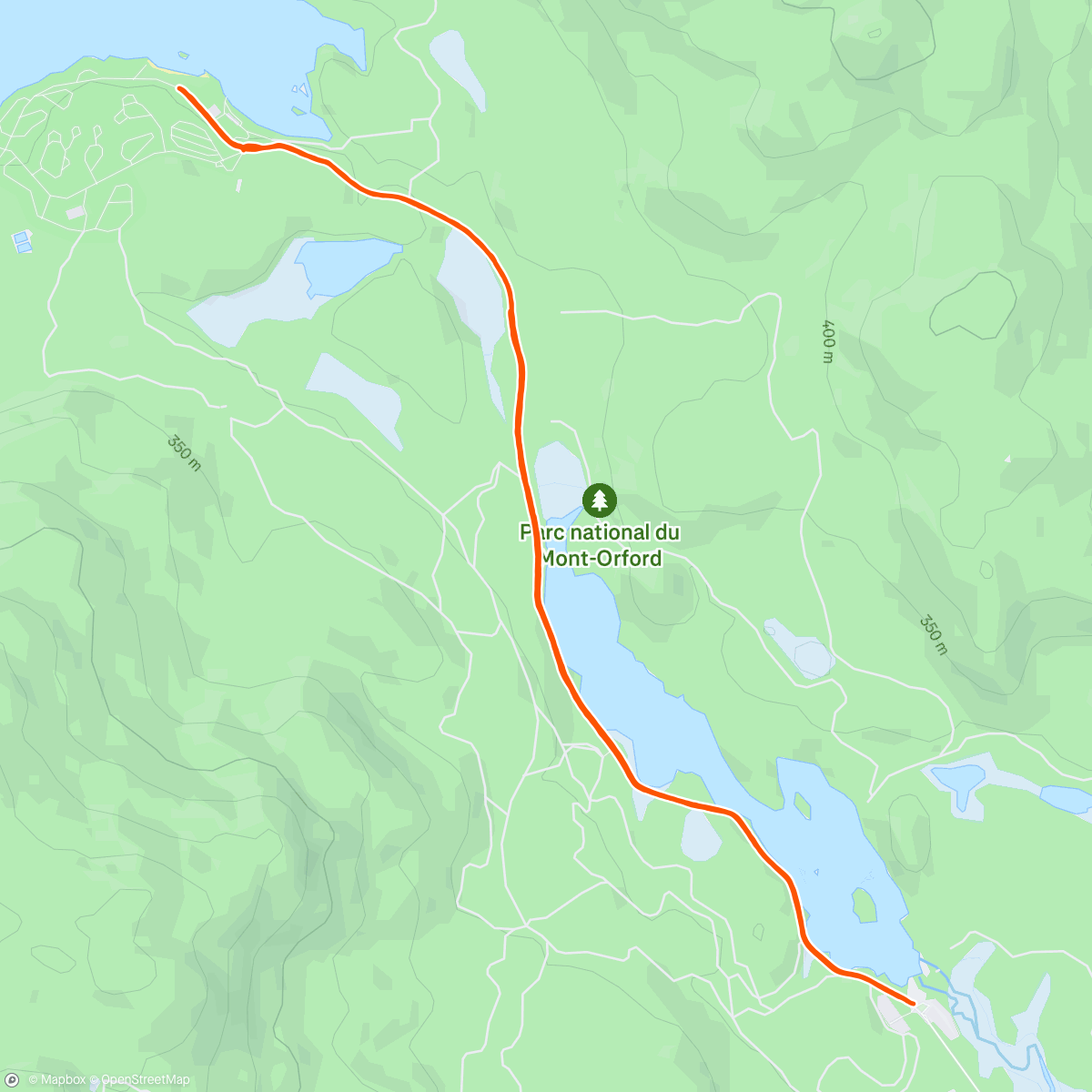 Map of the activity, Ski de fond classique à Orford par un temps magnifique. Plein soleil et froid.