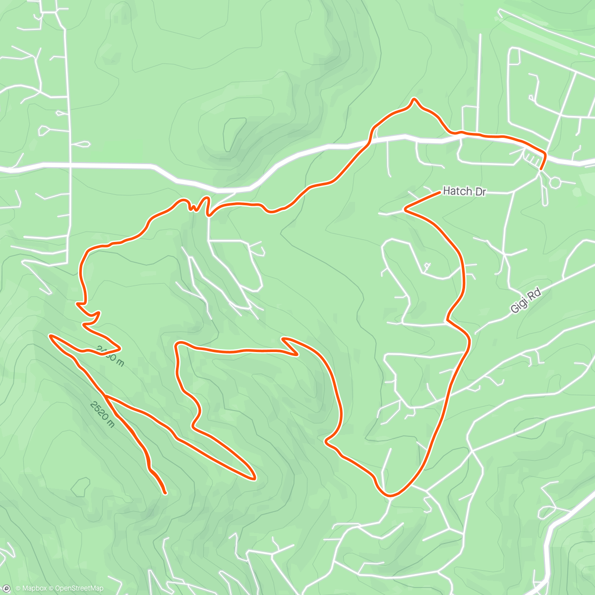 Map of the activity, Evergreen Mountain