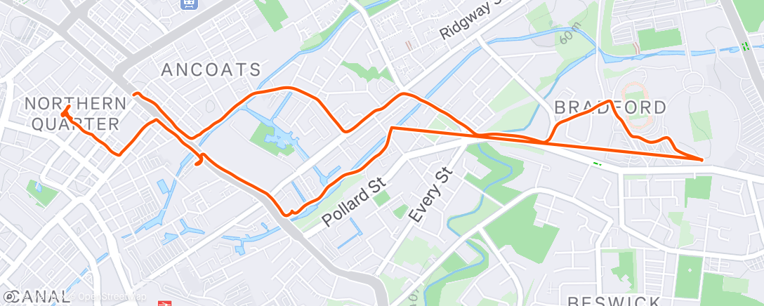 Map of the activity, Morning Hike