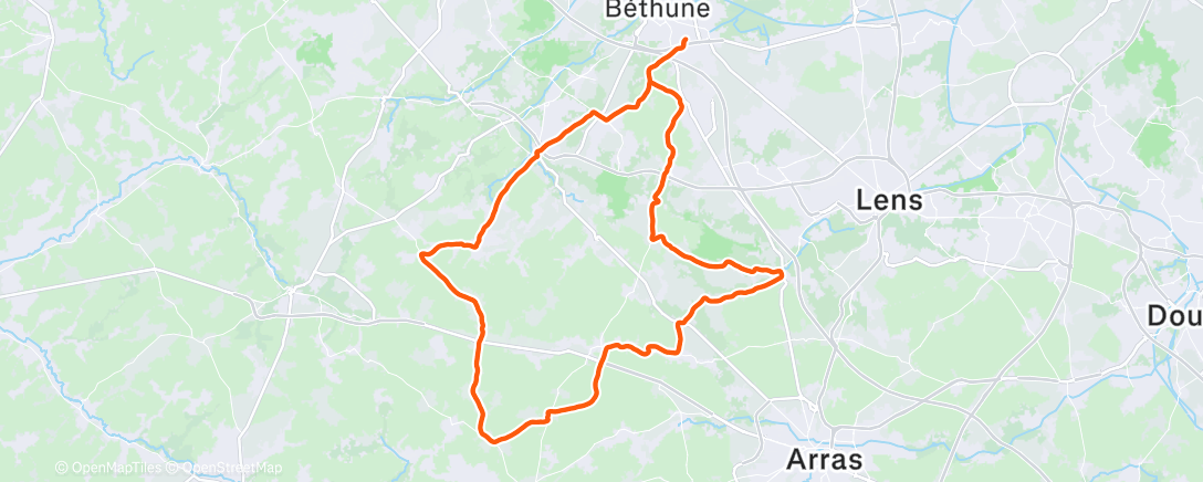 Map of the activity, Sortie vélo le matin