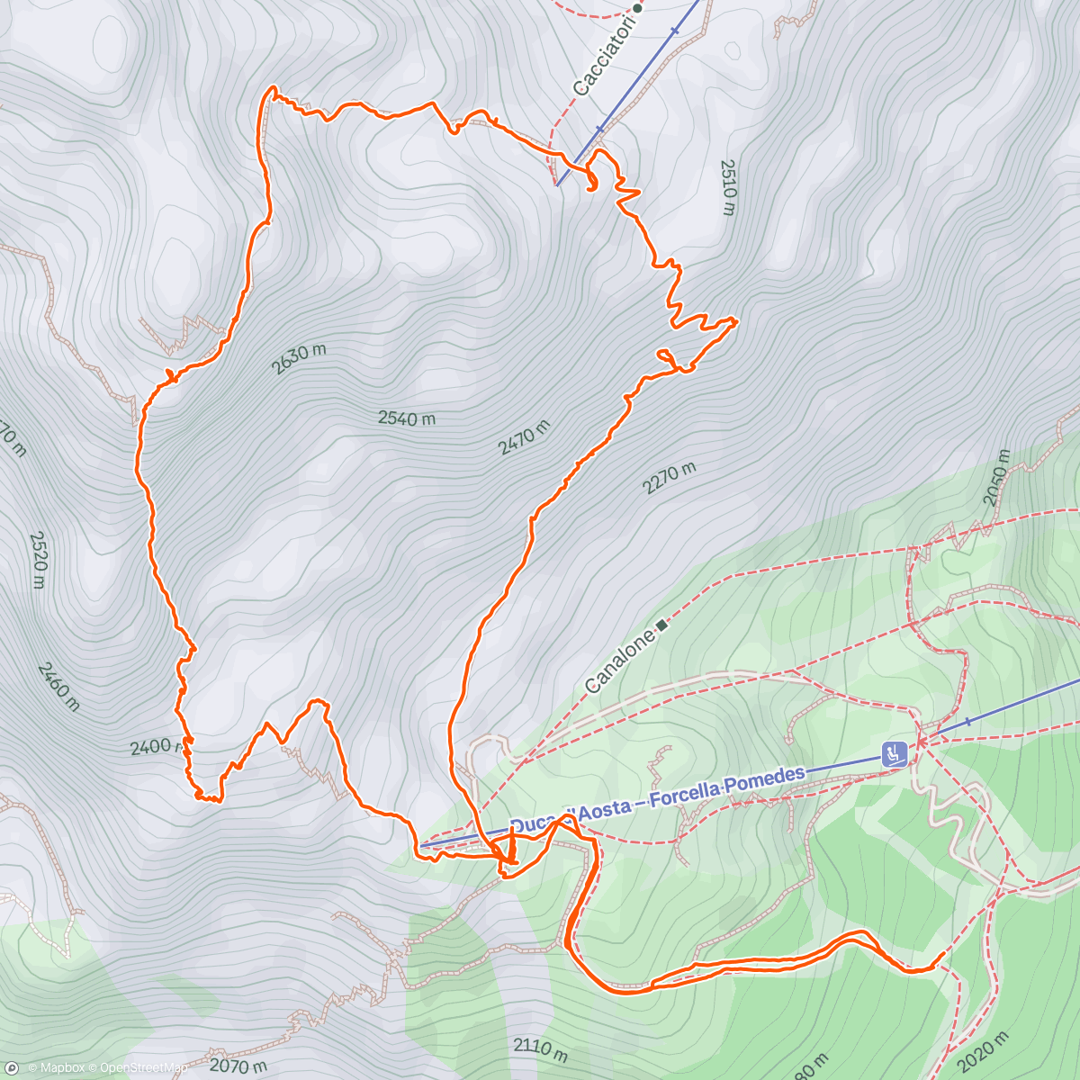 Map of the activity, FAMILY MOUNTAIN DAY: ferrata Punta Anna