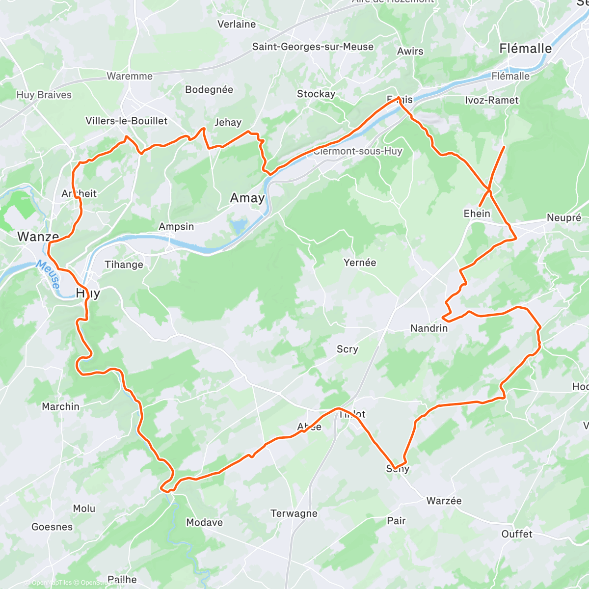 Map of the activity, Sortie vélo le matin