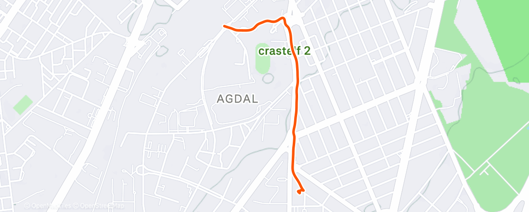 Map of the activity, Evening Walk