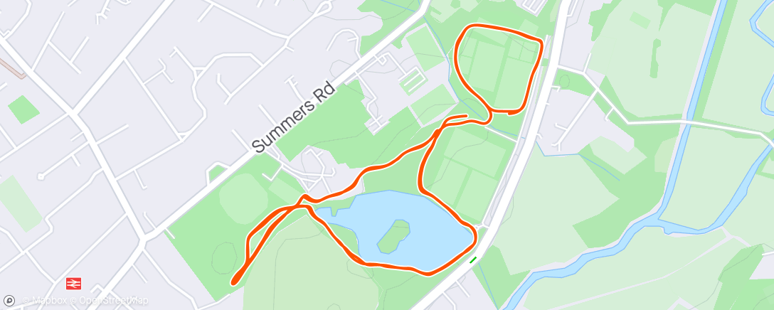 Map of the activity, Broadwater parkrun