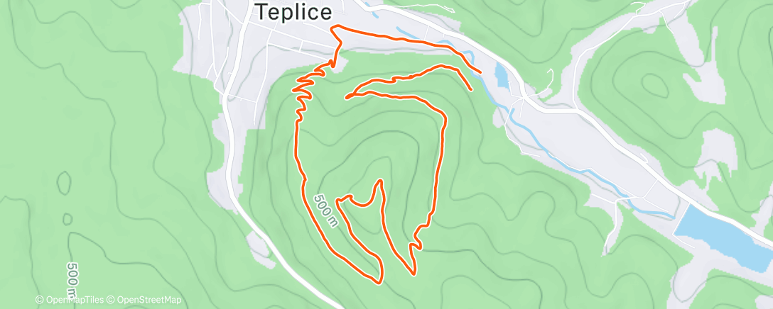 Map of the activity, Afternoon Run