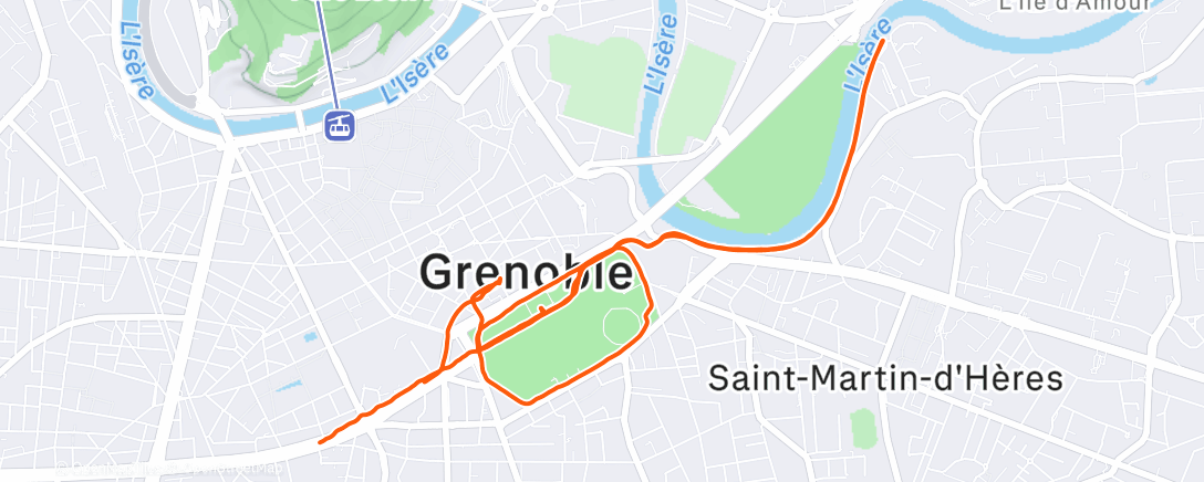 Map of the activity, Evening Run