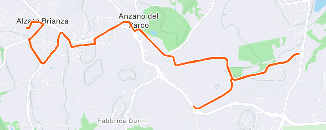 Map of the activity, Corsa pomeridiana