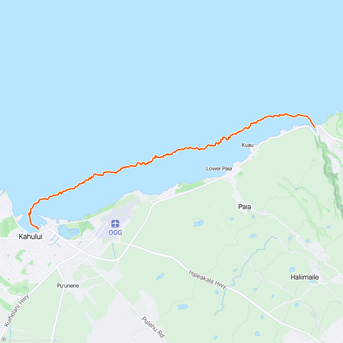 Map of the activity, Foil Downwinder in some WILD SWELL