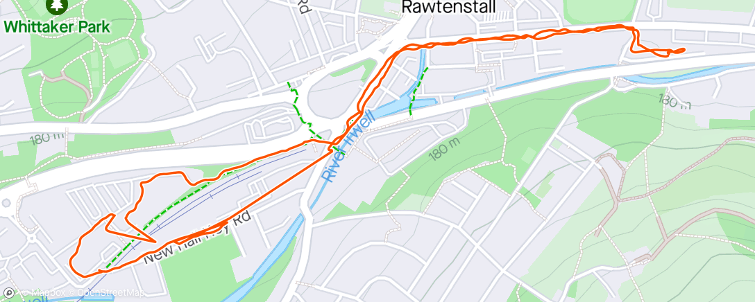 Map of the activity, Evening walk round Rawtenstall 🏥🩺