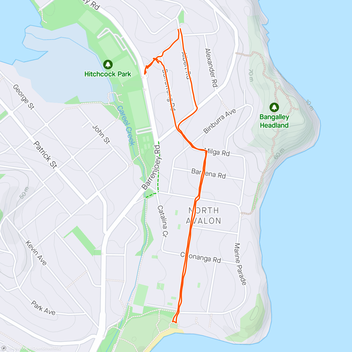 Map of the activity, North Av