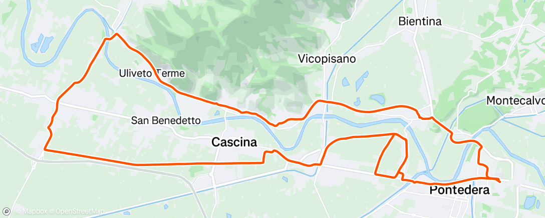 Map of the activity, Pedalata dell'ora di pranzo