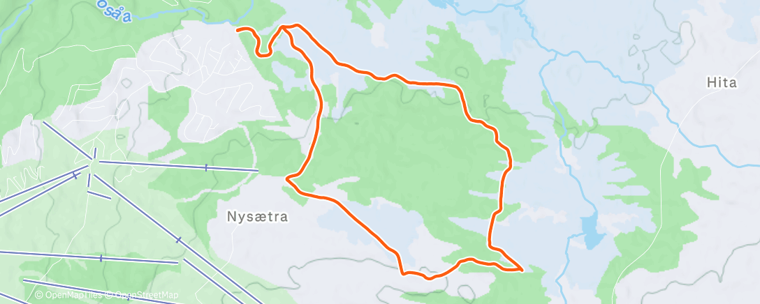 Map of the activity, Afternoon Nordic Ski