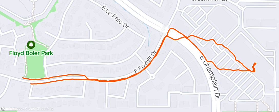 Map of the activity, Walk to store and back 2.64ap