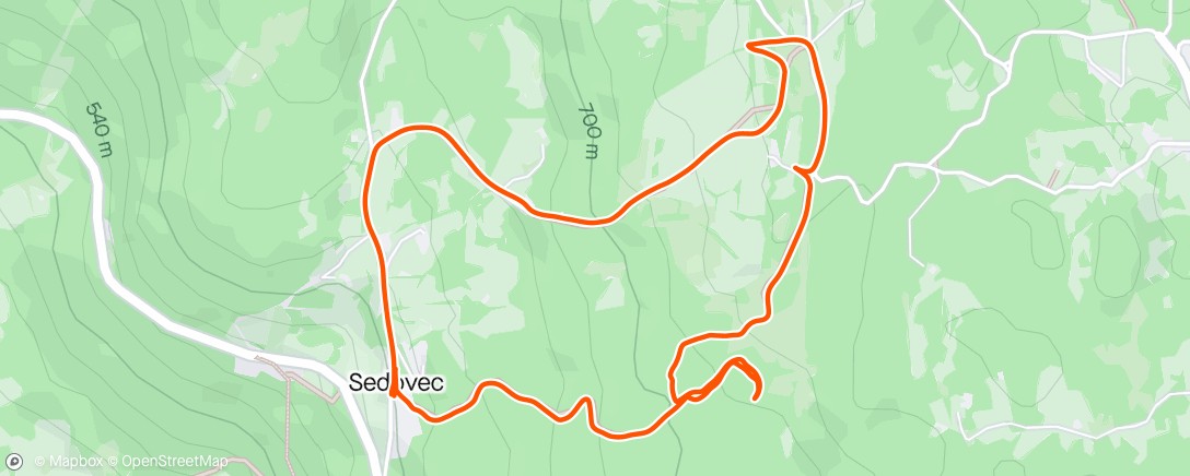 Map of the activity, Avondsessie trailrunning