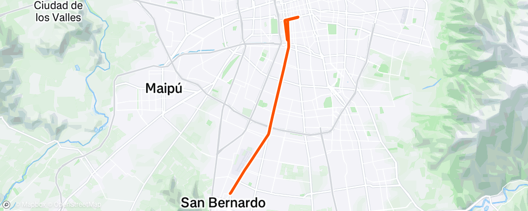Map of the activity, Bicicleta al anochecer