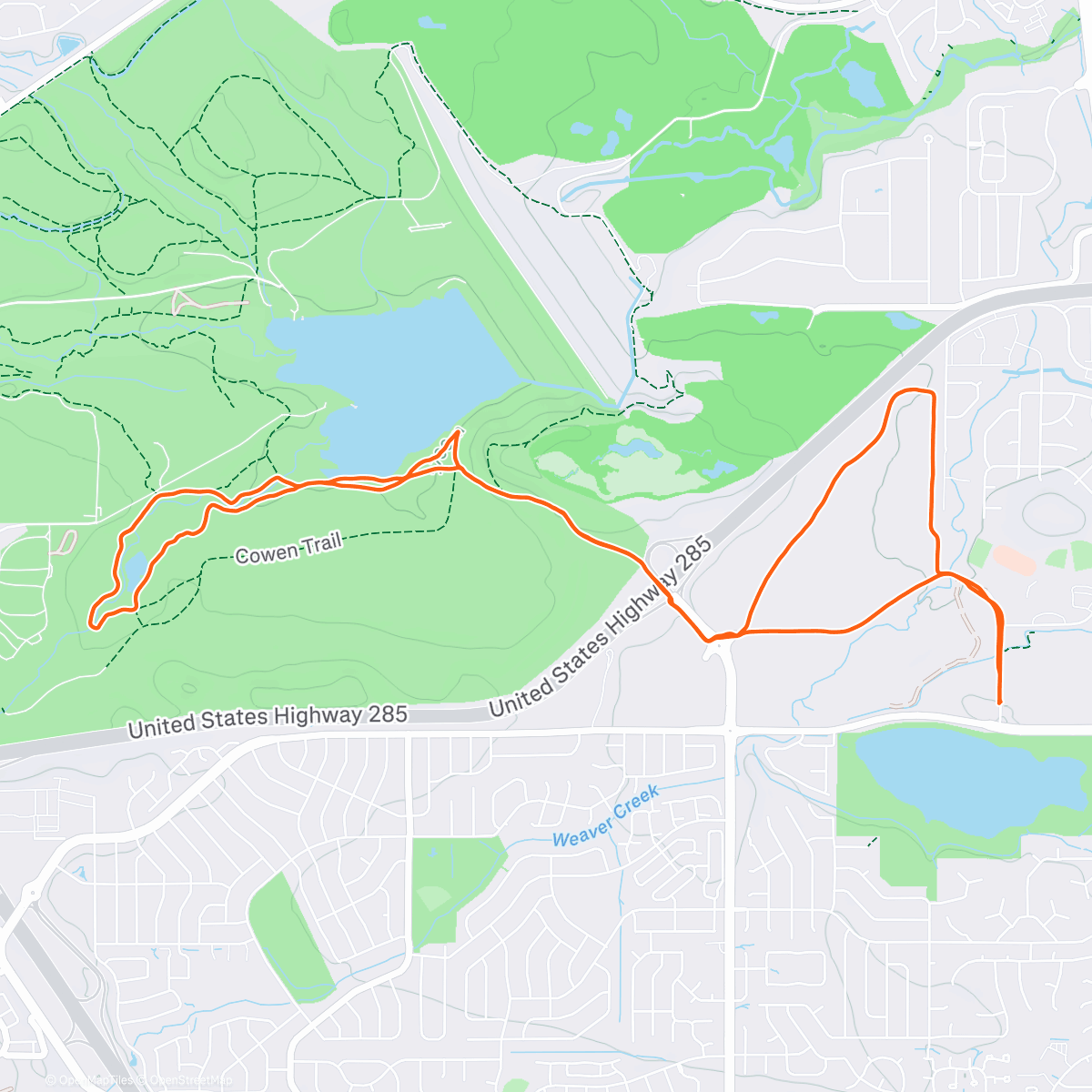 Map of the activity, Running for her ❤️