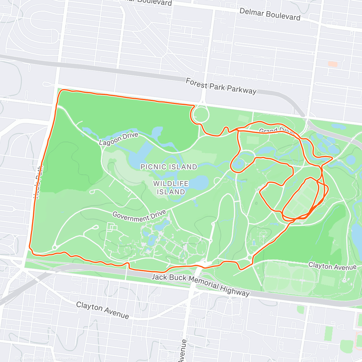 Mapa de la actividad (Showed my daughter Forest Park)
