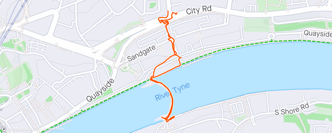 Map of the activity, 🌙 Newcastle upon Tyne, England - Evening Walk