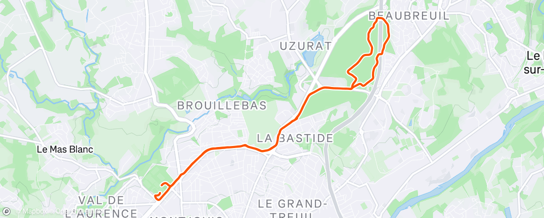 Map of the activity, Course à pied le matin