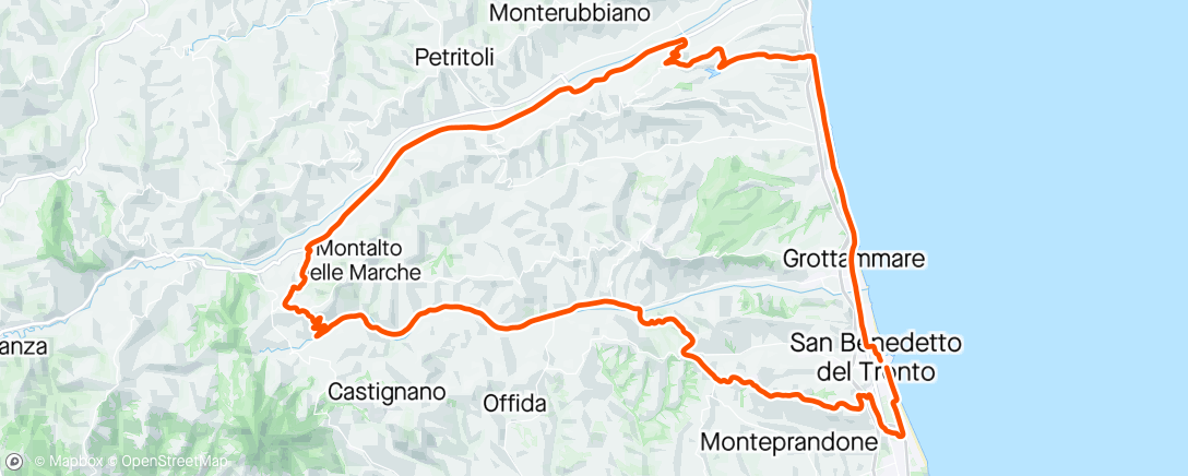Map of the activity, Granfondo San Benedetto del Tronto