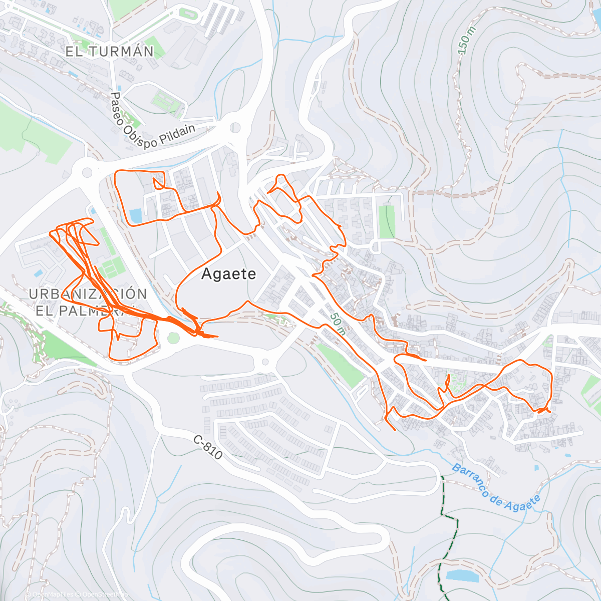 Map of the activity, Night sprint + verkat