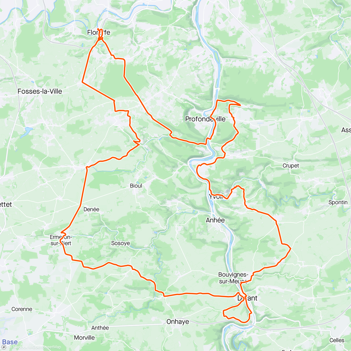 Карта физической активности (Tour de Namur Cyclo)