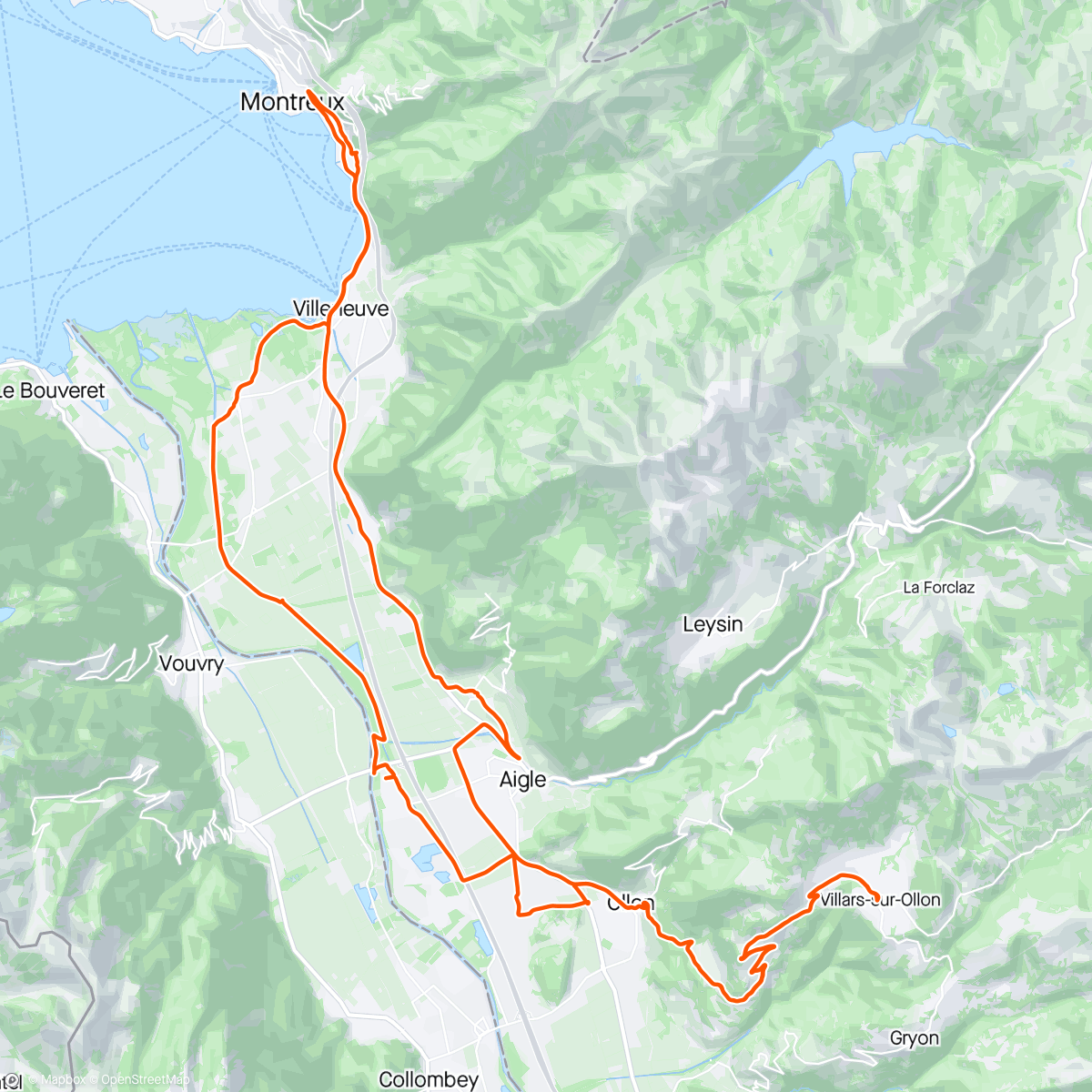 Map of the activity, Reco Tour de Suisse