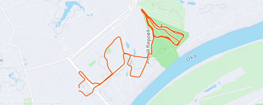 Map of the activity, Evening Run