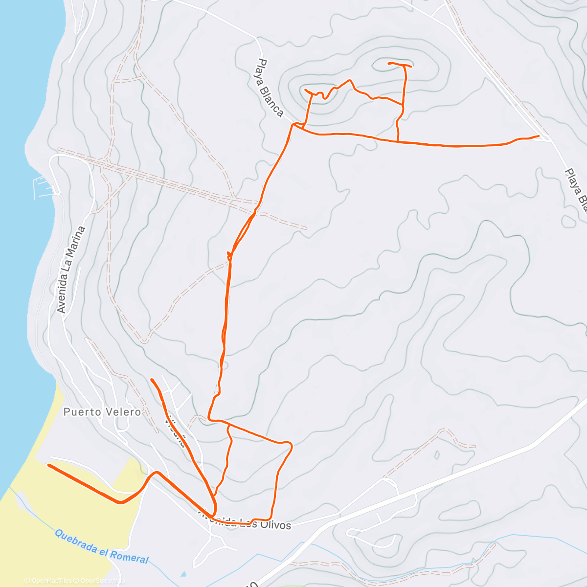 Map of the activity, Duneando en pto velero