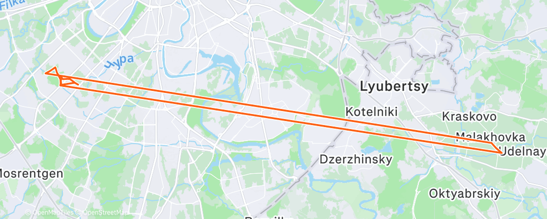 Map of the activity, Утренний забег