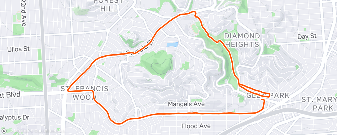 Map of the activity, Morning Run