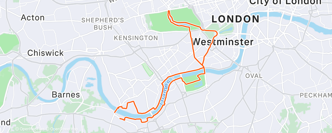 Map of the activity, Morning Run