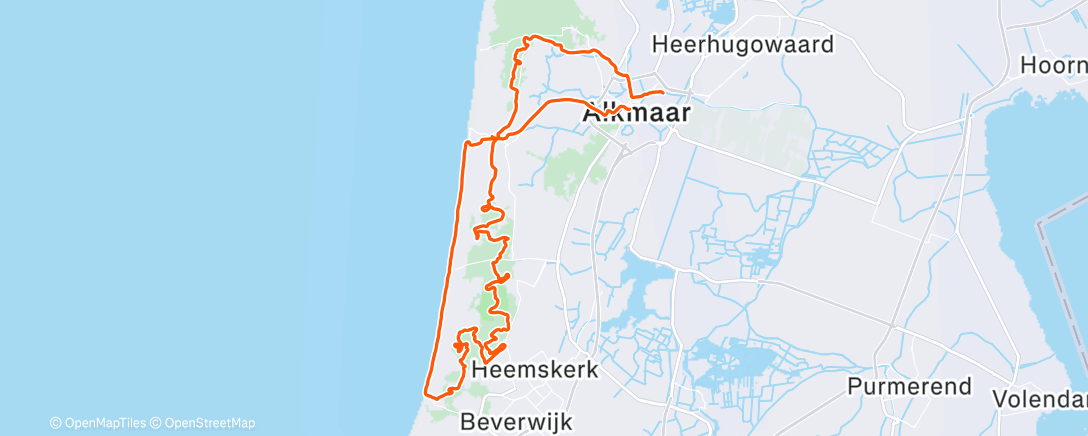 Map of the activity, Fietsen