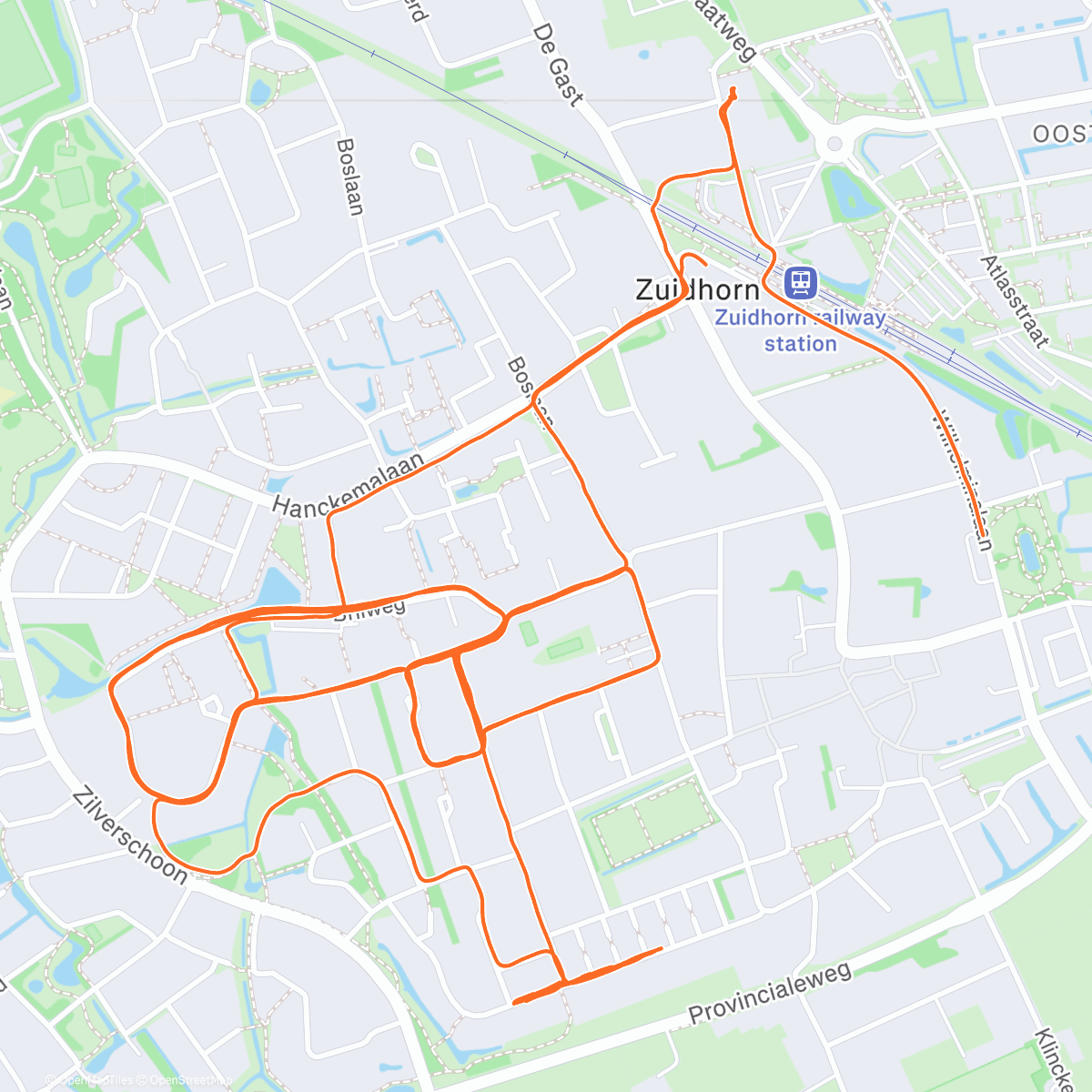 Map of the activity, Woensdagavond training
