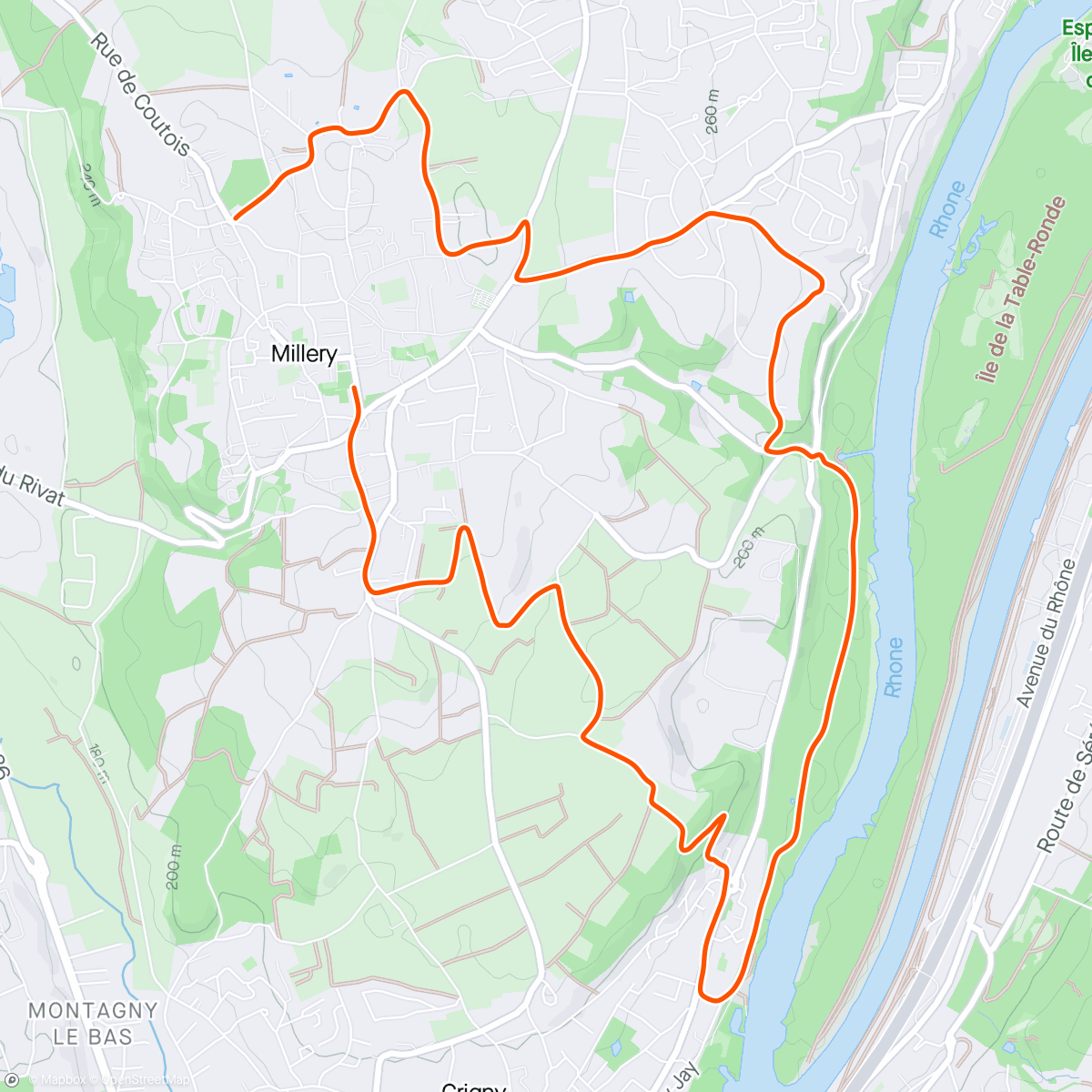 Map of the activity, Trail avec Chris