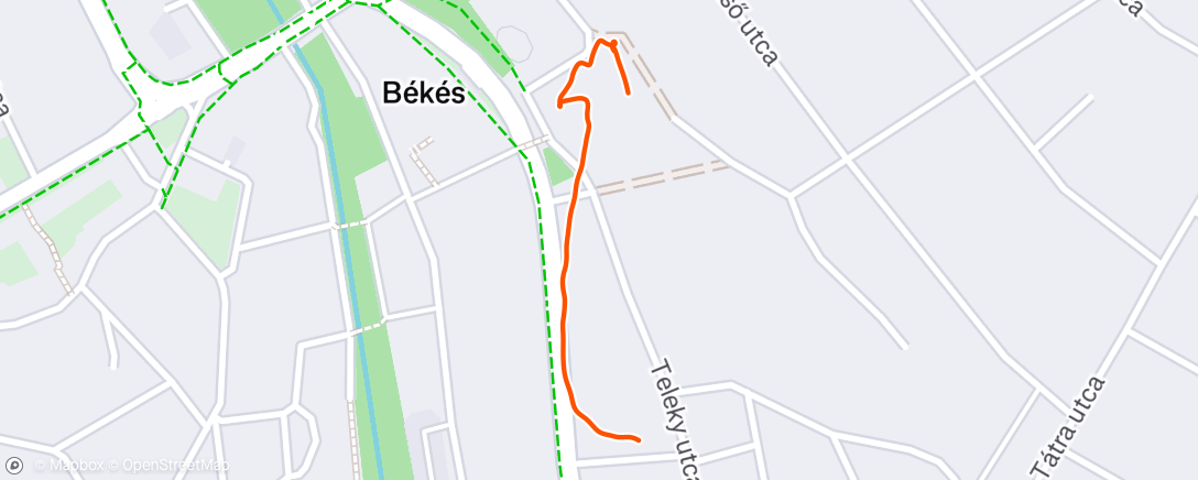 Map of the activity, Afternoon Run