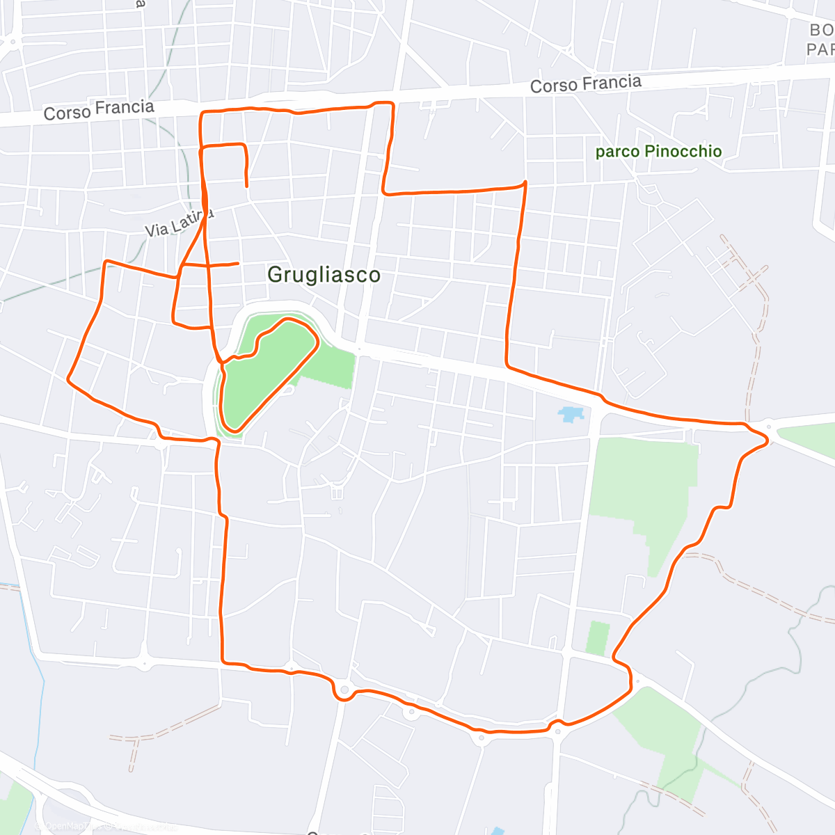 Map of the activity, Morning Run