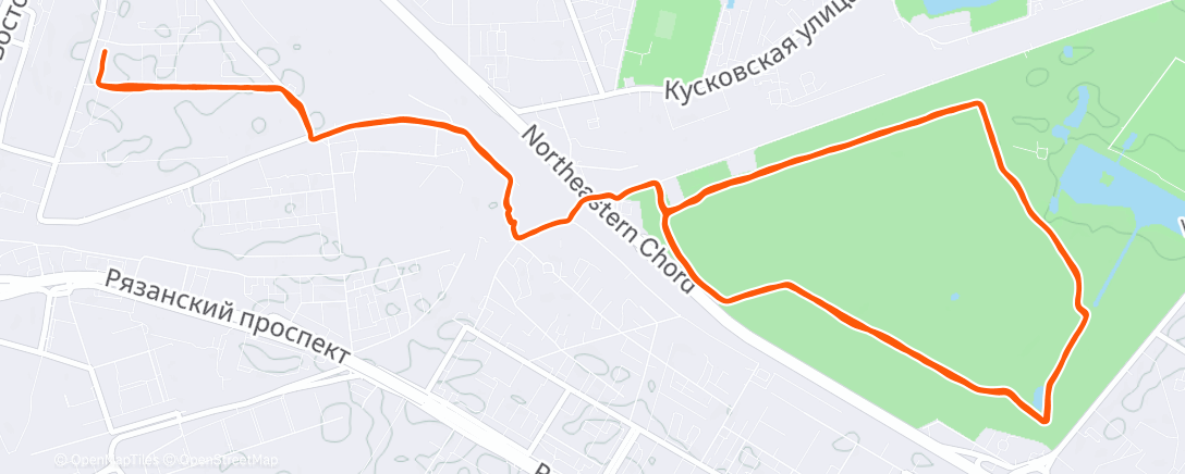 Map of the activity, Утренний забег