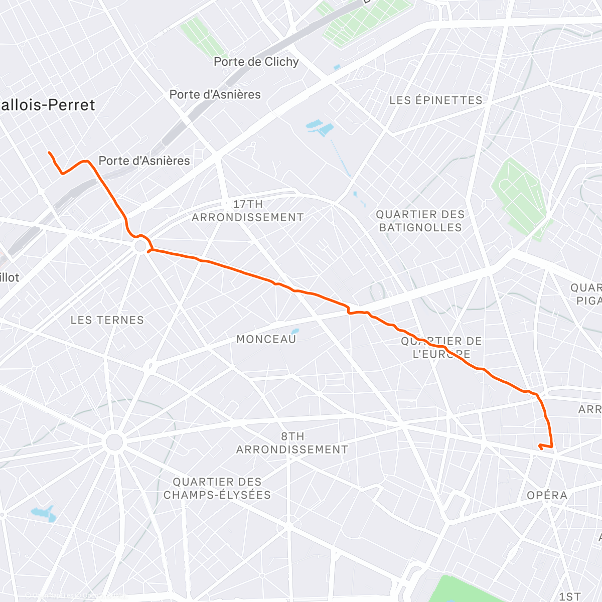 Map of the activity, Morning Walk