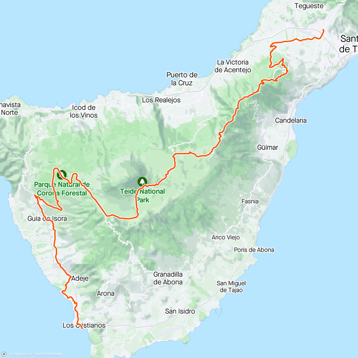 Map of the activity, Tenerife. Gravel en 40x35