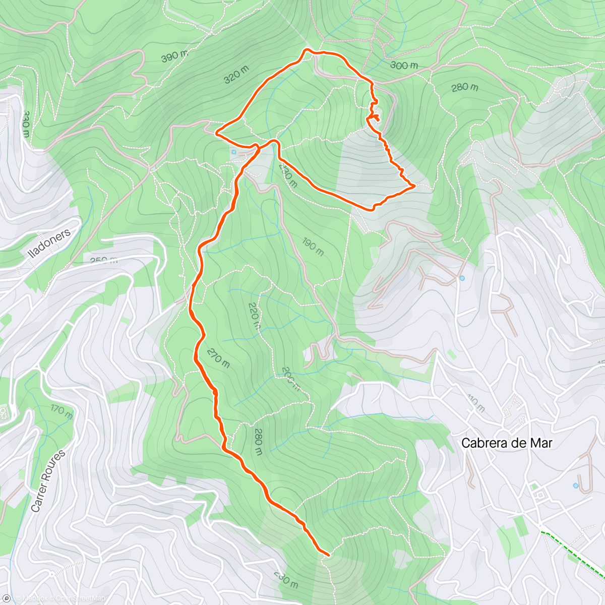 Map of the activity, Trail con Carles
