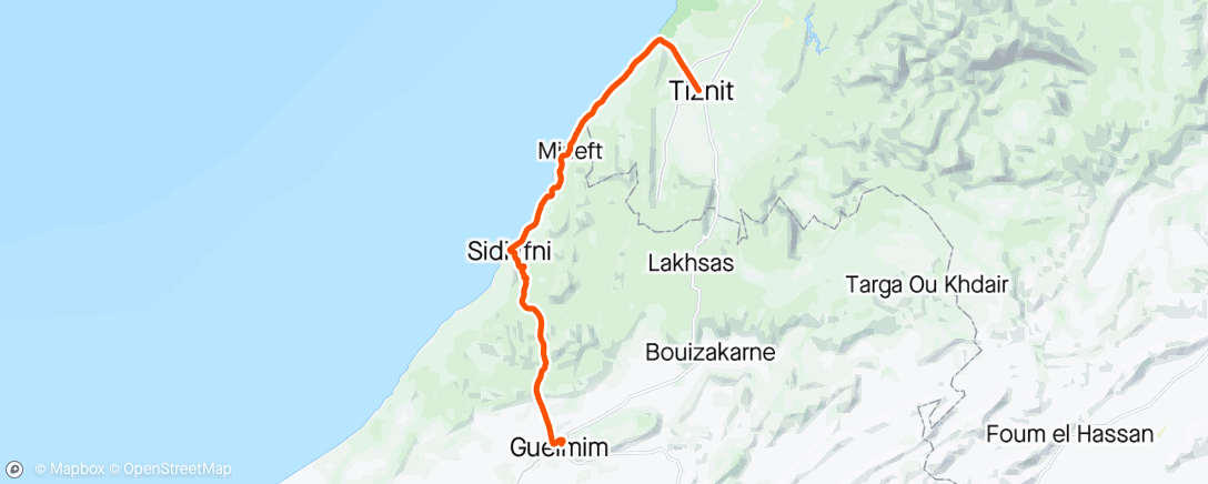 Map of the activity, Tour du Maroc 🇲🇦 stage 2
