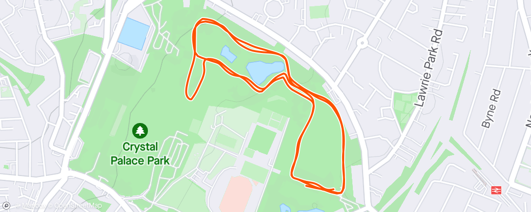 Map of the activity, Crystal Palace parkrun