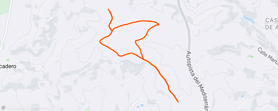 Map of the activity, Carrera de montaña vespertina