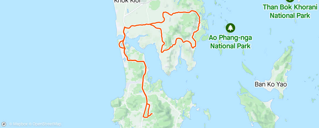 Map of the activity, Ban nai yong hilly loop solo