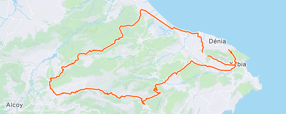 Map of the activity, De hellingen waren er te veel aan.