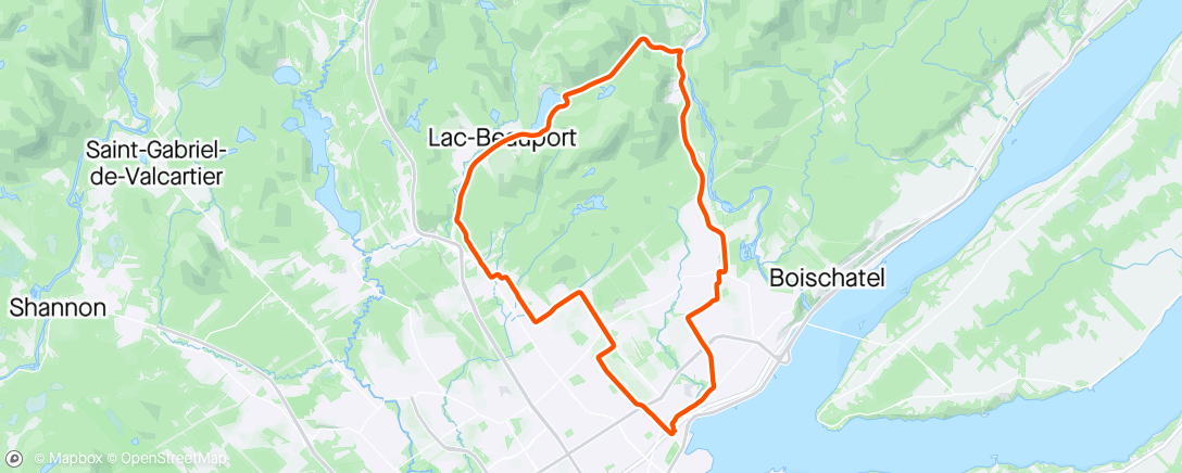 Map of the activity, Sortie à vélo matinale