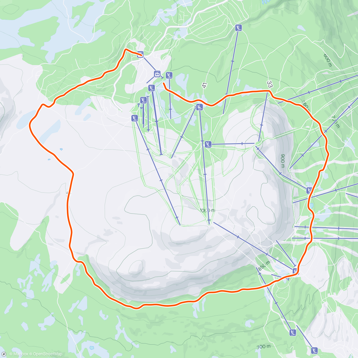 Map of the activity, Fjellrunden